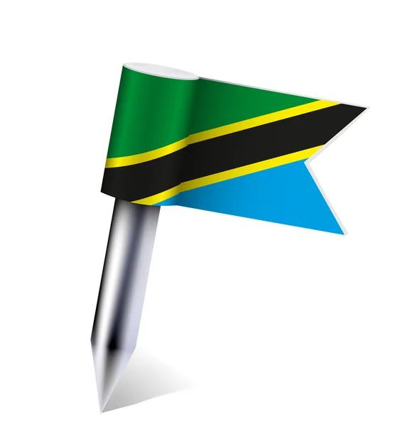 Drapeau vectoriel République-Unie de Tanzanie isolé sur blanc. Eps 10 — Image vectorielle