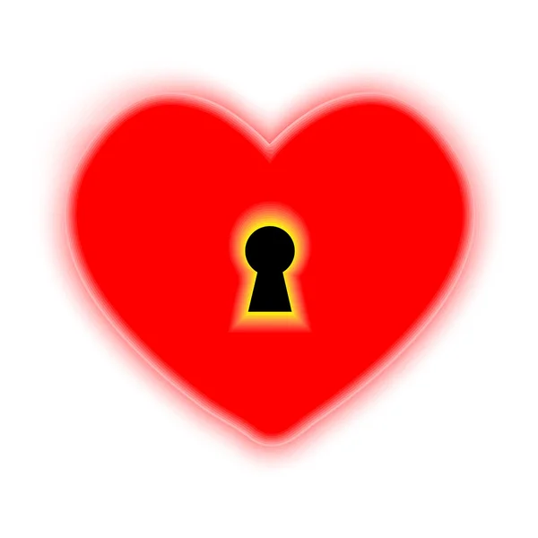 Διάνυσμα έννοια καρδιά με κλειδαρότρυπα σε άσπρο φόντο. EPS 10 — Διανυσματικό Αρχείο