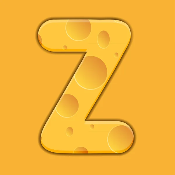 Vettore formaggio lettera Z su sfondo arancione. Eps 10 — Vettoriale Stock