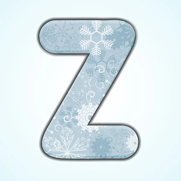 矢量圣诞字母 z 在蓝色背景上。10 eps — 图库矢量图片