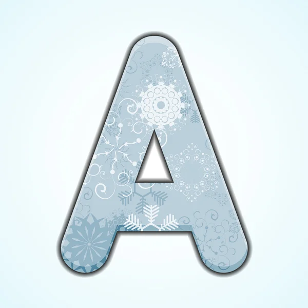 Vector Christmas letter A on blue background. Eps 10 — Stock Vector