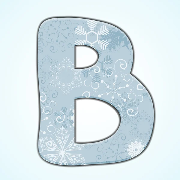 Noel mektup b mavi zemin üzerine vektör. EPS 10 — Stok Vektör