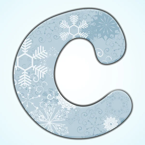 Vektorové vánoční písmeno c na modrém pozadí. EPS 10 — Stockový vektor
