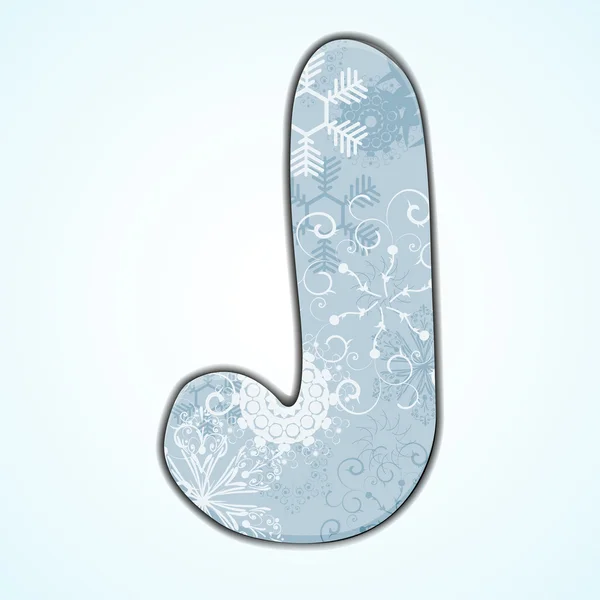 Vecteur lettre de Noël J sur fond bleu. Eps 10 — Image vectorielle