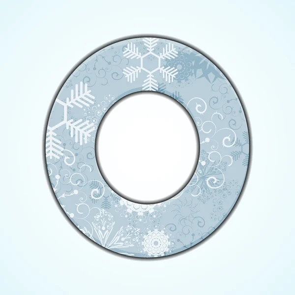 Vector Christmas letter O on blue background. Eps 10 — Stock Vector