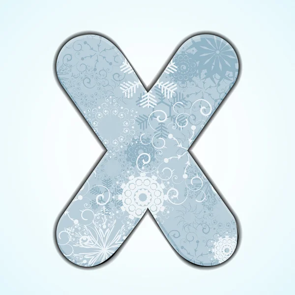 Vector Christmas letter X on blue background. Eps 10 — Stock Vector