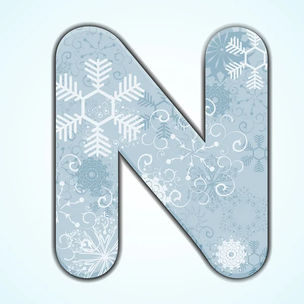 Διανυσματικά Χριστούγεννα γράμμα n σε μπλε φόντο. EPS 10 — Διανυσματικό Αρχείο