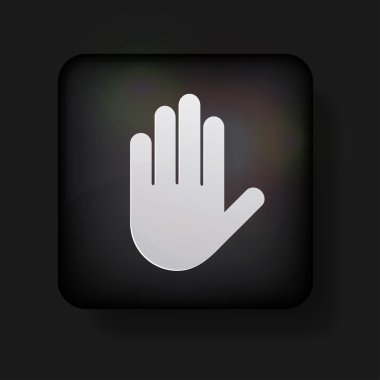 Vector hand icon on black. Eps 10 clipart