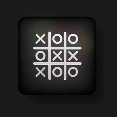 Vector tic tac toe icon on black. Eps 10 clipart