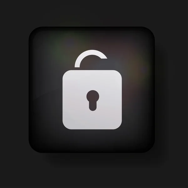 Vector unlock icon on black. Eps 10 — Stock Vector