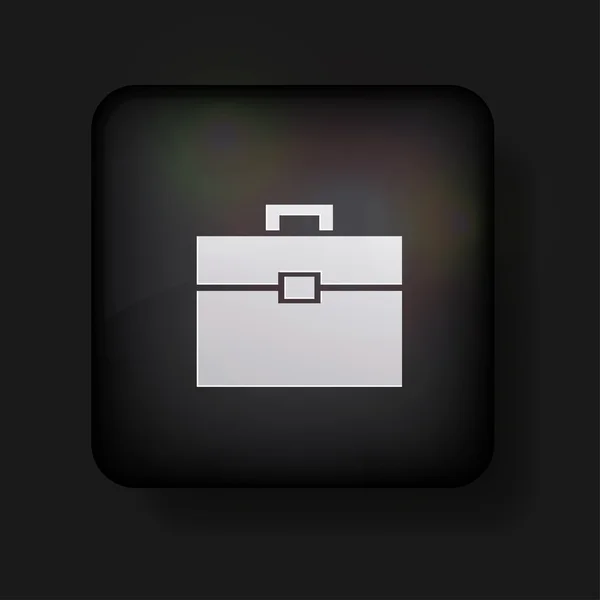 Vector briefcase icon on black. Eps 10 — Stock Vector