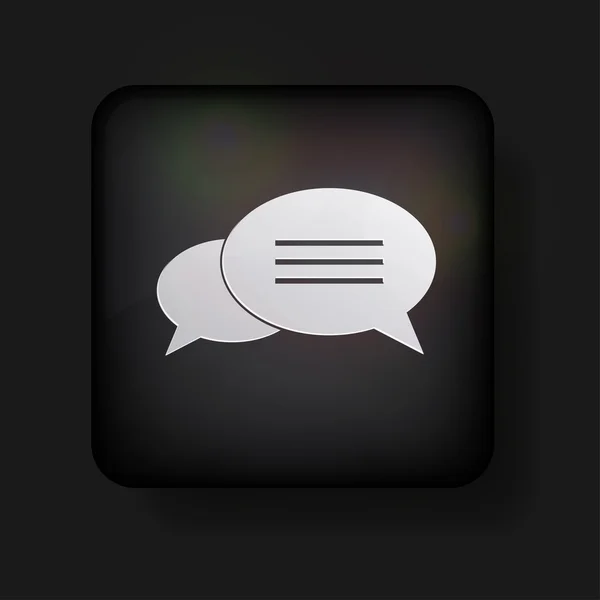 Vector bubble speech icon on black. Eps 10 — Stock Vector