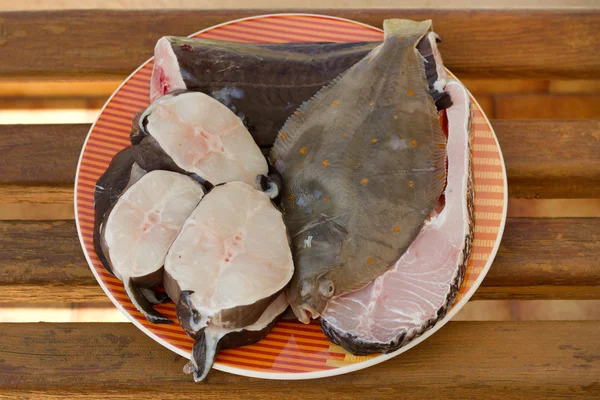 stock image Fresh various fish on the plate