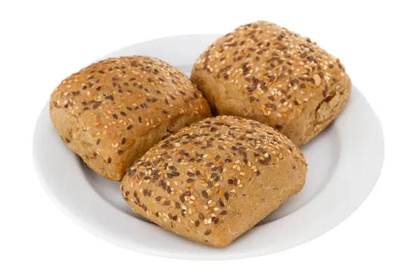Chleb z zbóż na talerzu — Zdjęcie stockowe