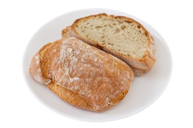 Bread on the white plate