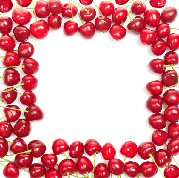 Frame from red cherries — Stock Photo, Image