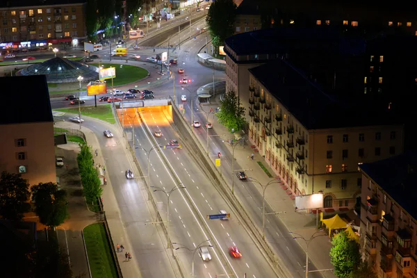 stock image Night city aerial view, Kyiv, Ukraine