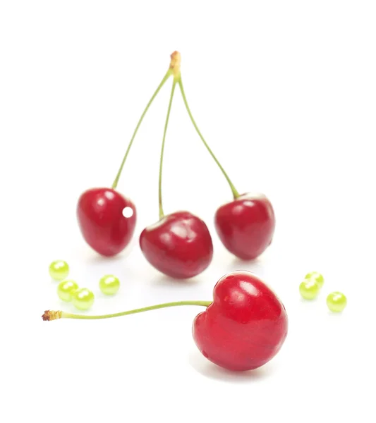 Sweet cherries on white — Stock Photo, Image