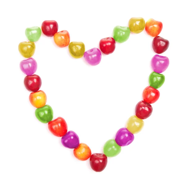 Toned cherries in heart shape — Stock Photo, Image