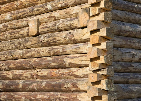 Stock image Corner of a wooden house, close up