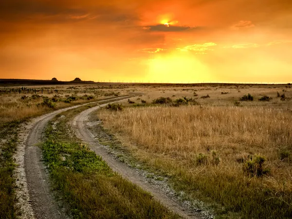 Sunset in Prairie — Stock Photo, Image