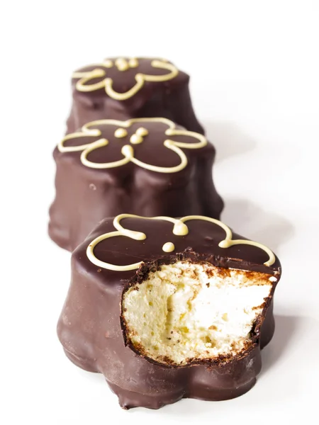 Čokoládové vztahuje marshmallows — Stock fotografie