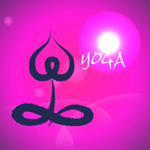Vektor: Yoga och spa lotus abstrakt ikon, sitter — Stock vektor