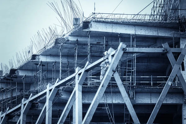 stock image Electric welder in in construction site