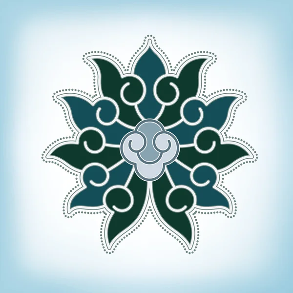 Conjunto de flores po-fase virtuales chinas: loto, Paeonia suffruticosa — Vector de stock