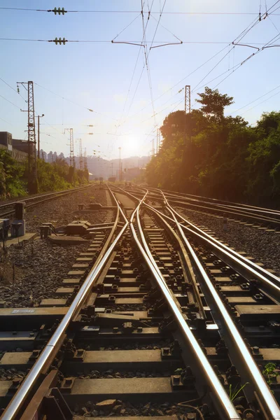 İleriye giden demiryolu — Stok fotoğraf