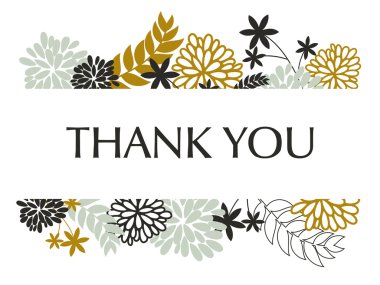 Floral Thank You Card clipart