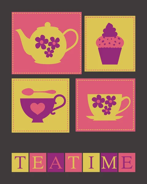 Carte de thé — Image vectorielle