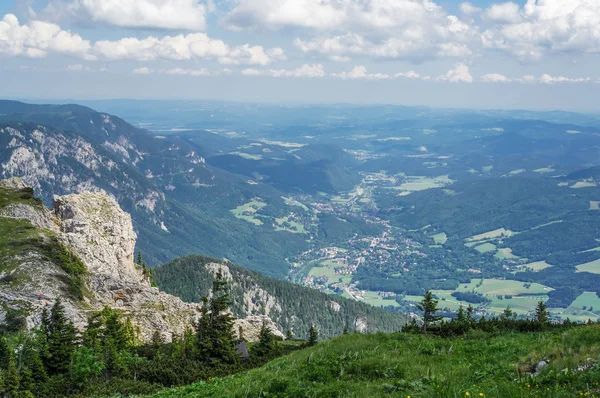 View to valley from Rax mountains — Stock Photo, Image