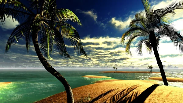 Гавайский закат в тропическом раю — стоковое фото