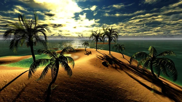Гавайська захід сонця в тропічний рай — стокове фото