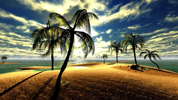 Pôr do sol havaiano no paraíso tropical — Fotografia de Stock