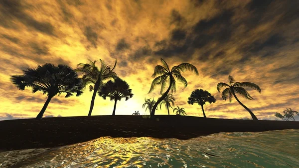 Гавайский закат в тропическом раю — стоковое фото