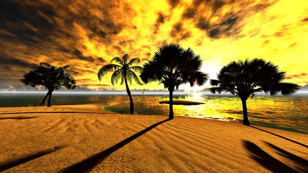Pôr do sol havaiano no paraíso tropical — Fotografia de Stock
