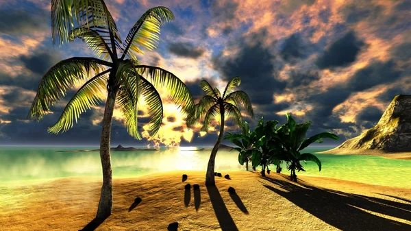 Тропический рай на пляже — стоковое фото