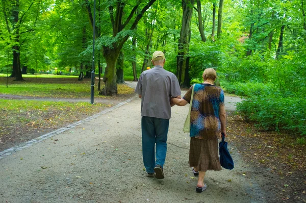 Seniorenpaar im Park — Stockfoto