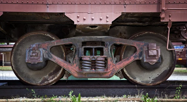 Eisenbahnboxwagenrad — Stockfoto
