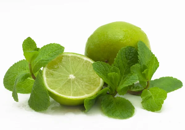 Fresh lime with mint — Stock Photo, Image