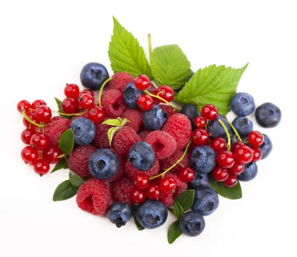 Currants, blueberries and raspberries — Stock Photo, Image