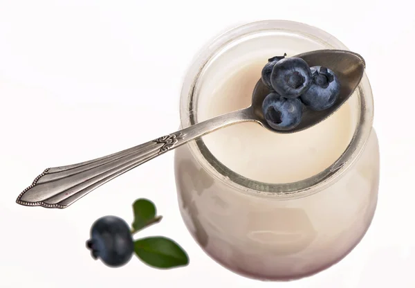 Joghurt izolált fehér alapon — Stock Fotó