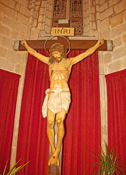 A Jesus Christ sculpture at Barcelona Cathedral — Stock Photo, Image