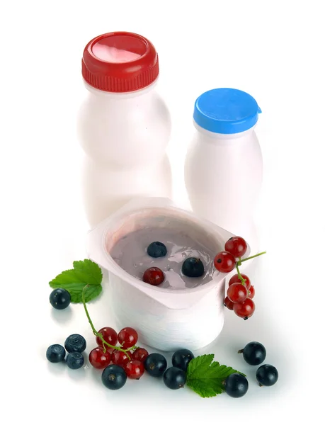 Yogur con bayas — Foto de Stock