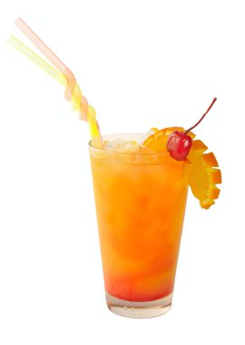 Orange cocktail with a cherry clipart