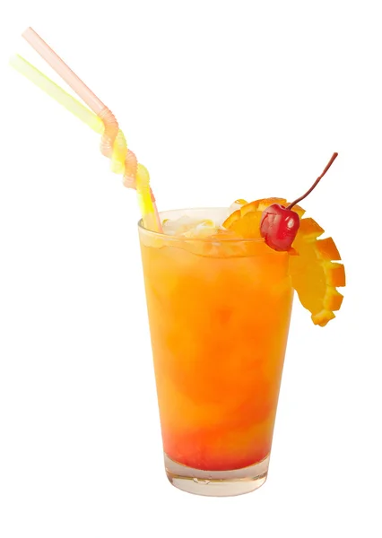 Апельсиновий коктейль з вишнею — стокове фото
