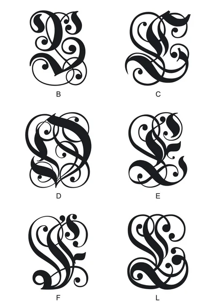 Gotická iniciály dopisy — Stockový vektor