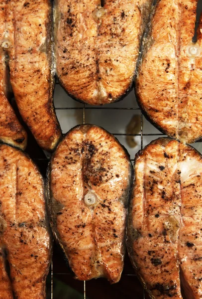 Salmon a grill — Stock Photo, Image